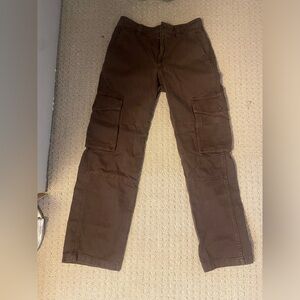Brown Aritzia cargo Jean like pants